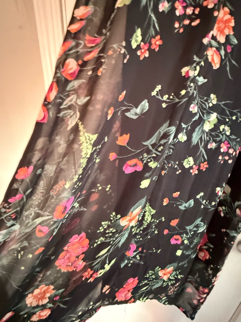 AB Studio Black Floral Halter Midi Dress Size M - Picture 5 of 6